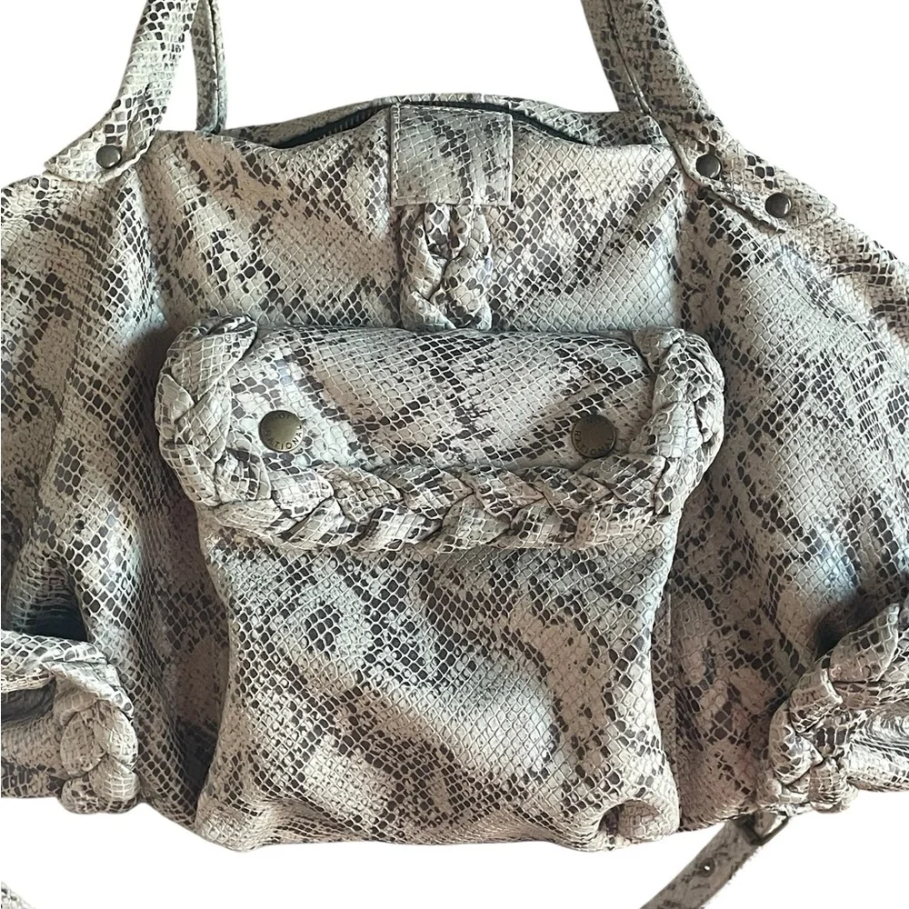Not Rational Hansel‎ D Leather Snakeskin Diaper Bag, EUC